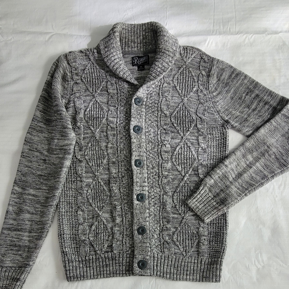 Retrofit Gray Cable Knit Cardigan